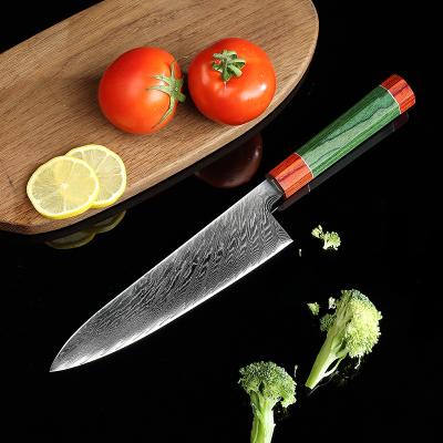 China Sustainable 8 Inch Damast Knives Cooking Deba Knife Damascus VG-10 Steel 67Layers Professional Chef Knife With Pakka Wood Handle for sale