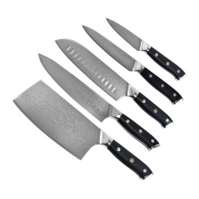 China Sustainable Household 67 Knife Set Hard Sharp Layers Vg10 5pcs Damascus With Handle Group Of Ten for sale