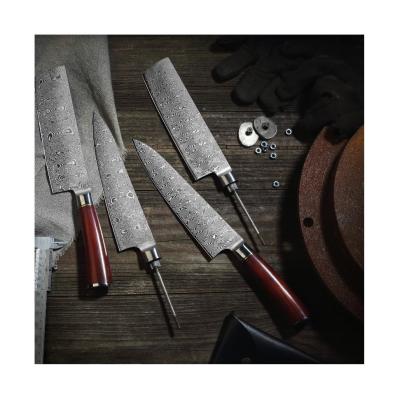 China Durable Multifunctional Hard Sharp Sharp Blade Household Damascus Kitchen Knife Low 2 Pcs Steel Set for sale