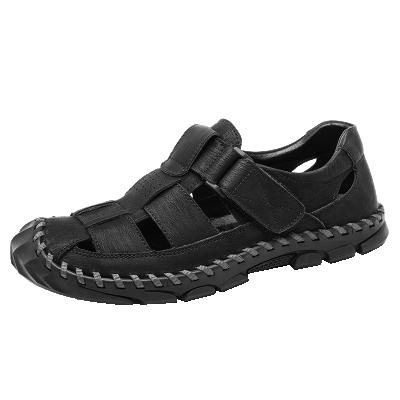 China 2021 New Arrival Mens Summer Sandals Genuine Leather Beach Flat Sandals For Men for sale