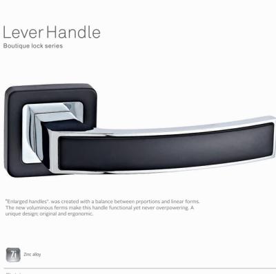 China European Modern Zamak Matt Leather Luxury Handles Modern Lever Zinc Door Handle Patent Handle Wholesale for sale