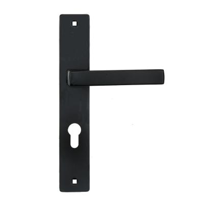 China Aluminum Handle Matt Black Long Plate Hotel Door Handle Locks Aluminum Hotel Door Handle Locks Black Drawer Cabinet Wardrobe Door Handle for sale