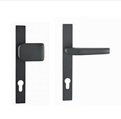 China Slim Aluminum Handle France Plate With Aluminum Material Door Lever For Interior Door for sale