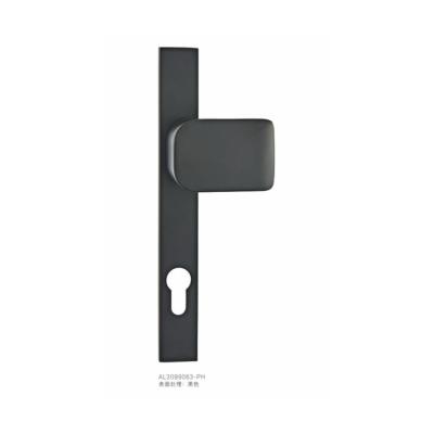 China Handle With Economical Plate Wholesale Custom Design Modern Door Lock Set Handle Door Handle Black for sale