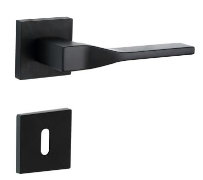 China Patent Handle Matt Black Zinc Alloy Square Lever Door Handle Design Handles For Wooden Doors for sale