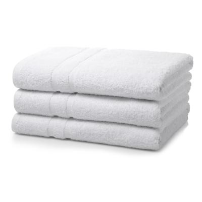 China Yalan Disposable White 100% Dobby Jacquard Cotton Bath Towels Set For Luxury Hotel for sale