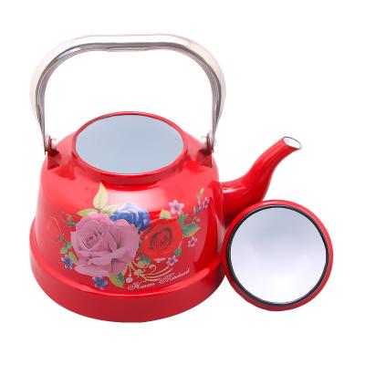 China Sustainable Excellent Quality Colorful Design Enamel Tea Kettle Classic Hot Elegant for sale