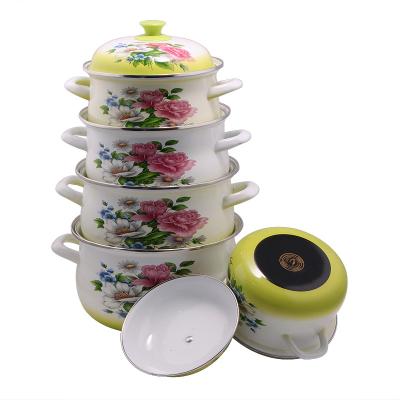 China Latest Design Special Design Cast Iron Casserole Pot Set With Colorful Enamel for sale