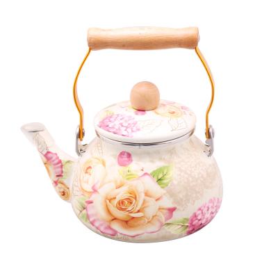 China Unique Design Customized Sustainable Good Quality Enamel Classic Tea Kettle All Season Durable for sale