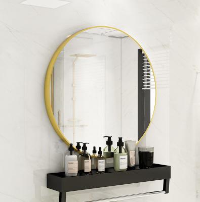 China Modern Elegant Nordic JS2022-RF003 Round Frame Gold Aluminum Vanity Mirror for sale