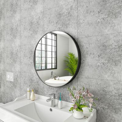 China Modern Stylish Hot Selling Brown Bathroom Mirror Wall Mounted Round Mirror for sale