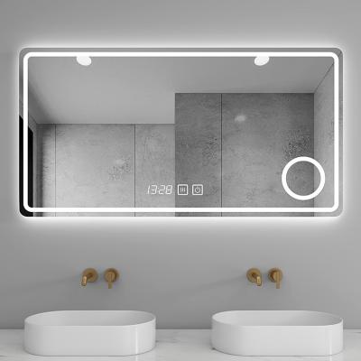 China JS-L5516 Modern Design Luxury Rectangular Smart Mirror Shape Wall Mounted Fogproof 3000K-6000K Bathroom Led Mirror for sale