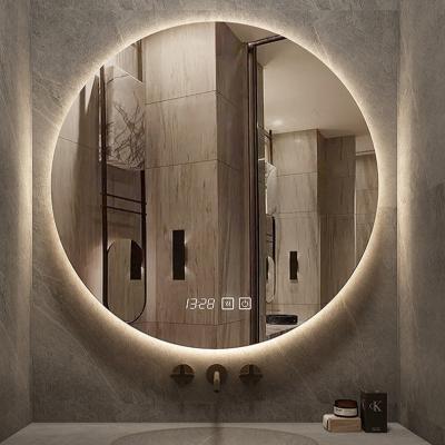 China JS-L5120 Wholesale Custom Fashionable Contemporary Modern Luxury Round Sun Shaped Illuminated LED Wall Hanging Mount Bathroom Luxury Mirror for sale