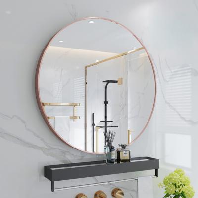 China JS-F5122 Contemporary Frame Gold Round Float Mirror Aluminum Alloy Mirror Shape Comact Frame Home Decor JS-F5122 Silver Glass for sale