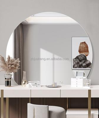 China Modern cut frameless round bathroom mirror for sale