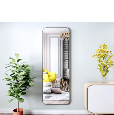 China Factory JS-5517 Large Rectangle Modern Custom Shaped Silver Glass Wall Hanging Bath Mirror Anti-Oxidation Direct Protection Float for sale