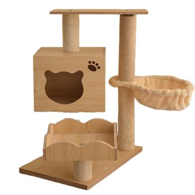 China Viable Basket Cat Tree Scratch Surface House Large Cat Tree For Indoor Luxury Cats From Platforms for sale