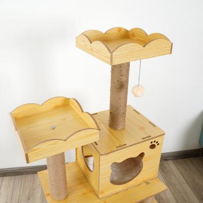 China Cat Tree Tower Cat Tree Entertainment Post Viable Platform Luxury Nordic Kitten Activity Tower for sale