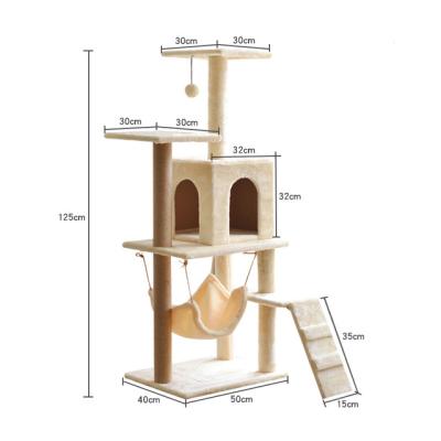 China Sustainable Particle Board Flooring To Wood Climbing Ceiling Cat Tree Pet Cat Scratcher for sale