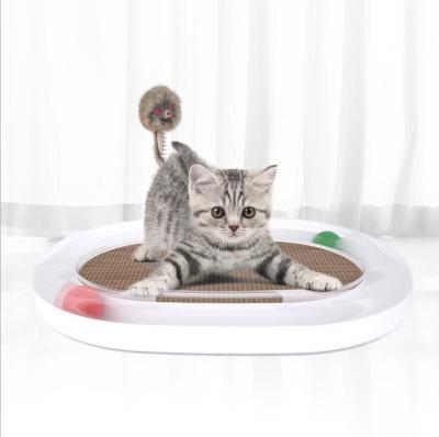 China Sustainable Cat Scratcher Pad 4 in 1 Roller Toys with Spring Mouse for Large Cats and Kitten for sale