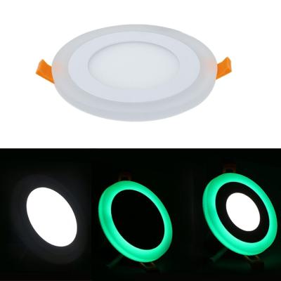 China Modern Round LED 3+3W 6+3W 12+4W Panel Light Recessed Ceiling Surface Mounted Two Colors for sale