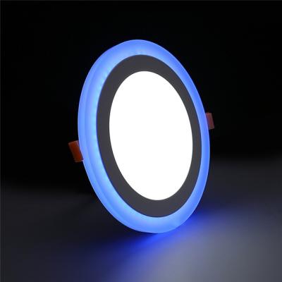 China Modern Three Way Round LED Panel Light Changing Color And 3 + 3 Watt Cold White Surface for sale