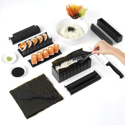 China Viable Multifunctional Mold Making Sushi Maker 10pcs Tool Rice Mold Kitchen Roll Set Making Mold Roller Tools Easy Kit for sale