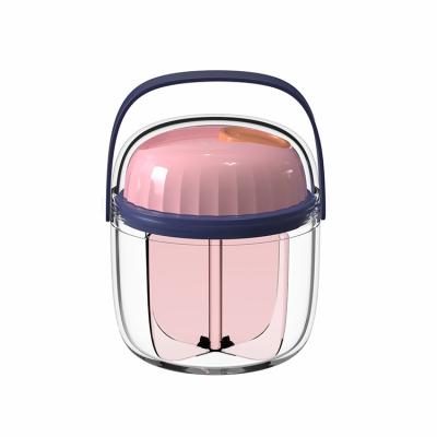 China High Quality Small Pink Shell Round Portable Plastic Manufacture Wheat Straw Pill Box 7 Day Organizer YKM-S101 for sale