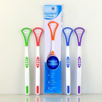 China High Quality Colorful Plastic Silicone Tongue Liner Cleaning Brush Tongue Remover Cleaning Plastic Scraper for sale