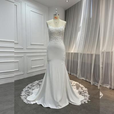 China Anti-Static Allure Gorgeous Gowns Elegant Embroidered Lace Mermaid Sheath Wedding Dresses Embroidered Beaded Wedding Dresses for sale