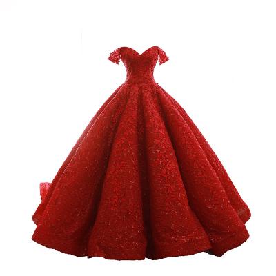 China Vestidos De 15 Anos 2018 Sweet 16 Bridal Wedding Prom Party Dresses Ball Gown Red Birthday Dress Lace Up Floral for sale