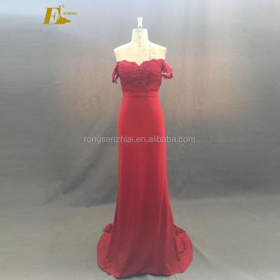 China The New Designer Burgundy Sexy Anti-Static Bridesmaid Dress Burgundy Lace Applique Hot Sales for sale