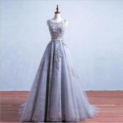 China Dry Cleaning Bridesmaid Dresses Long New Gray Women Dresses Skirt Banquet Evening Prom Dresses for sale