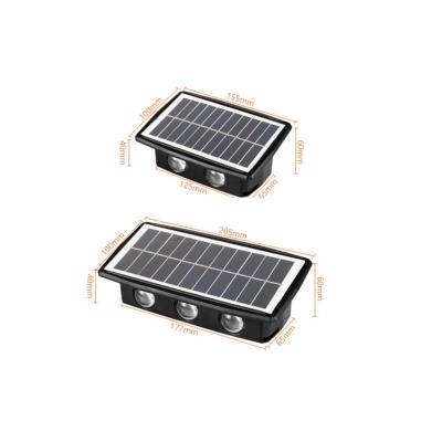 China New Design 2023 New Design Solar Panel 6 LED Solar Panel Garden MS Solar Wall Light Glass Garden Lighting For Garden Decoration for sale