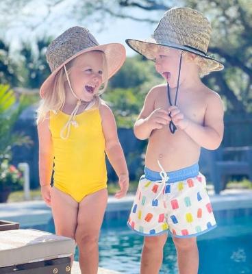 China New Style Kids Boy Swimwear Breathable Cute Halter Pants Baby Swimwear Kids Bikini With Tassels Print Baby One-piece Bikini for sale