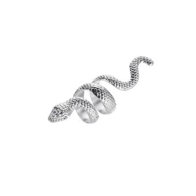 China Punk Cobra Shaped Spirit Snake Ring Open Retro Adjustable Ring Punk Exaggerated Retro Jewelry for sale