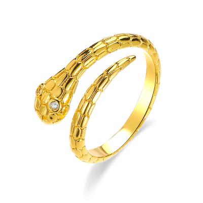 China Retro Punk Punk Snake Rings For Opening Ring Vintage Animal Adjustable Women Personality Jewelry for sale