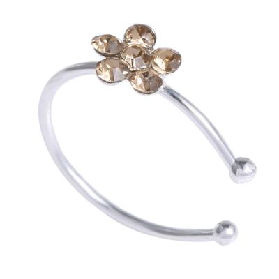 China FASHIONABLE Fake Plum Blossom Nose Ring Fake Diamond-Studded Human Body Non Piercing Jewelry for sale