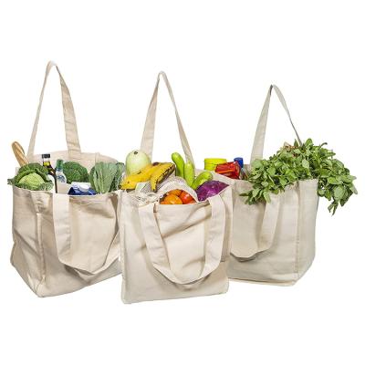 China Reusable Eco-friendly Grocery Cloth Shopping Bag Tote Cotton Fabric Grocery Canvas Canvas Bag Eco-Friendly for sale