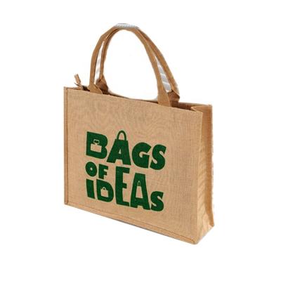 China Hot Sale Custom Handled Foldable Recycle Eco Friendly Jute Shopping Bag Reusable Jute Shopping Bag for sale