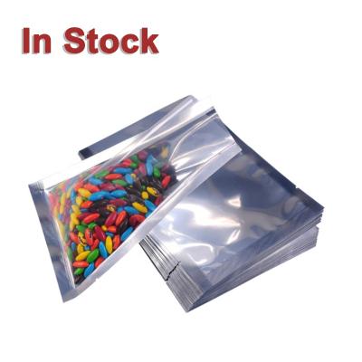 China Moisture Proof in Stock and Custom Clear Front Silver Back Aluminum Foil Mylar Vacuum Bags for Food Packaging for sale