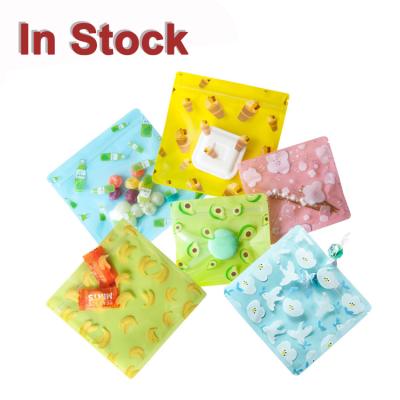 China Recyclable in stock and small transparent plastic recealable cute plastic ziplock bags one side for sale