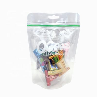 China Recyclable Transparent Clear Plastic Stand Up Pouch Customization Zipper Food Packaging Bag for sale