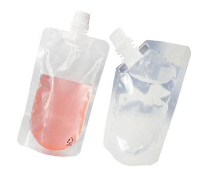 China 100ml 200ml Barrier Plastic Packaging Bag Flat Spout Pouch Transparent Energy for sale