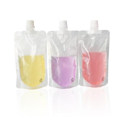 China Recyclable Clear Juice Spout Pouch Cosmetics Sealed Beverage Packaging Stand Up for sale