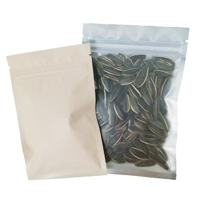 China Recyclable Custom Laminated Small Pouch Colored Clear Matte Aluminum Foil Window 3 Side Seal Ziplock Bag for sale