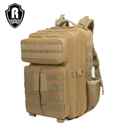 China Custom Made Outdoor Waterproof Hiking Khaki Military Tactical Backpack 45L Anti-theft Hot Sale Survival Army Bag for sale