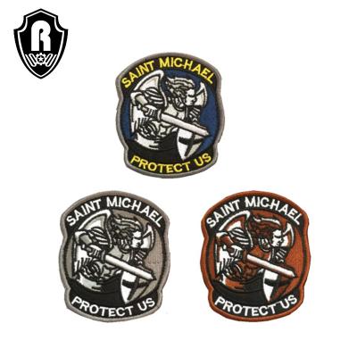 China Fluorescence Embroidery Military Outdoor Badge Double Sided Tactical Patch Velcro Replacement Replacement For St Michael Applique for sale