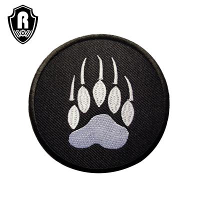 China Viable Outdoor High Quality Armband Badge Bear Claw Double Side Embroidery Cloth Patches For Backpacks Hat Apparel for sale