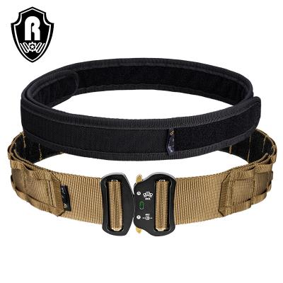 China Universal Outdoor Activity Metal 2 Inches Adjustable Nylon Military Tactical Tool Belt Airsoft Quick Release Belt Buckle for sale